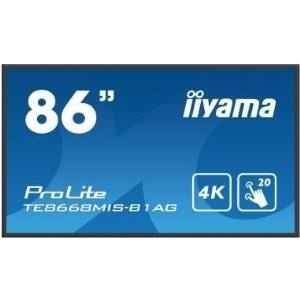 Iiyama ProLite TE8668MIS-B1AG - 218.4 cm (86) Klasse (217.4 cm (85.6) sichtbar) LED-Display - interaktive Kommunikation - mit Touchscreen (Multi-Touch) - 4K UHD (2160p) 3840 x 2160 - direkt beleuchtete LED - Schwarz