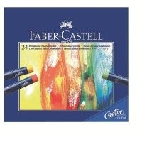 FABER-CASTELL Ölpastellkreiden STUDIO QUALITY, 24er Etui brilliante Farben, hohe Leuchtkraft für Enkaustik-, Pastell- (127024)