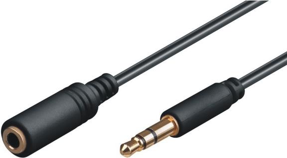 M-Cab 7200150 cavo audio 2 m 3.5mm Nero (3.5MM JACK EXTENSION 2.0M BK - M/F 3PIN STEREO GOLD CU)