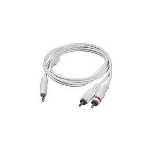 C2G - Audiokabel - 26 AWG - Mini-Phone Stereo 3,5 mm (M) - bis - RCA (M) - 5,0m - abgeschirmt - weiß - für Apple iPod, iPod classic, iPod mini, iPod nano, iPod shuffle, iPod touch (1G, 2G) (80128)