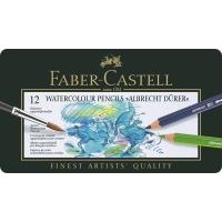FABER-CASTELL Aquarellstifte ALBRECHT DÜRER, 12er Metalletui wasservermalbarer Künstleraquarellstift, weicher und (117512)