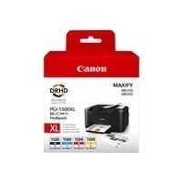 Canon PGI-1500XL C/M/Y/BK Multipack - 4er-Pack - Hohe Ergiebigkeit - Schwarz, Gelb, Cyan, Magenta - Original - Tintenbehälter - für MAXIFY MB2050, MB2150, MB2155, MB2350, MB2750, MB2755