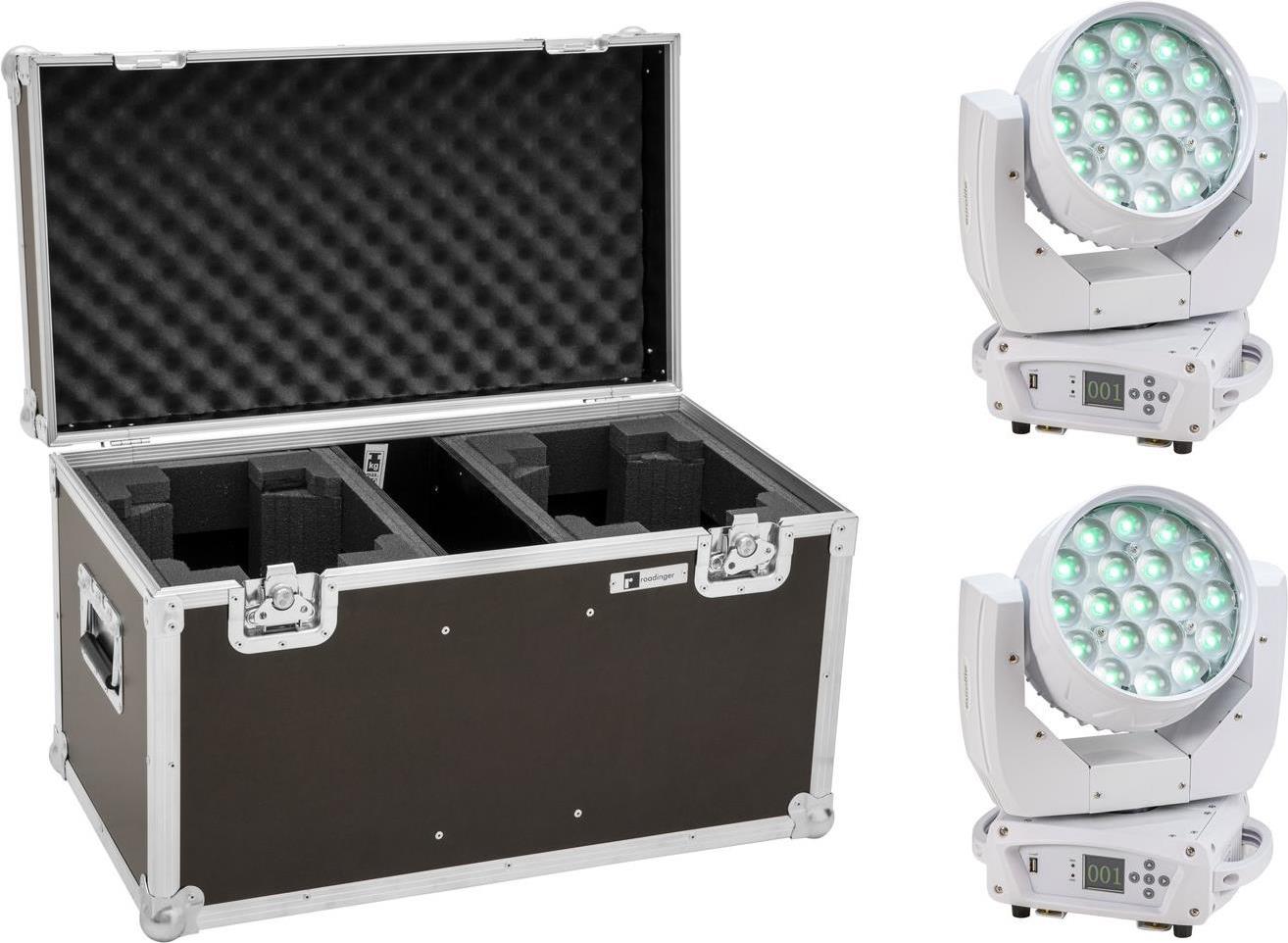 EUROLITE Set 2x LED TMH-X4 Moving-Head Wash Zoom ws + Case (20000953)