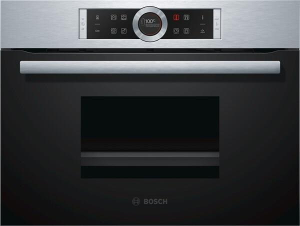 Bosch Serie 8 CDG634AS0 forno a vapore Piccola Nero Acciaio inox Pulsanti Touch