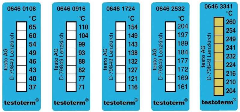 Strisce per la misurazione della temperatura TESTO 50 x 18 mm (0646 3341)