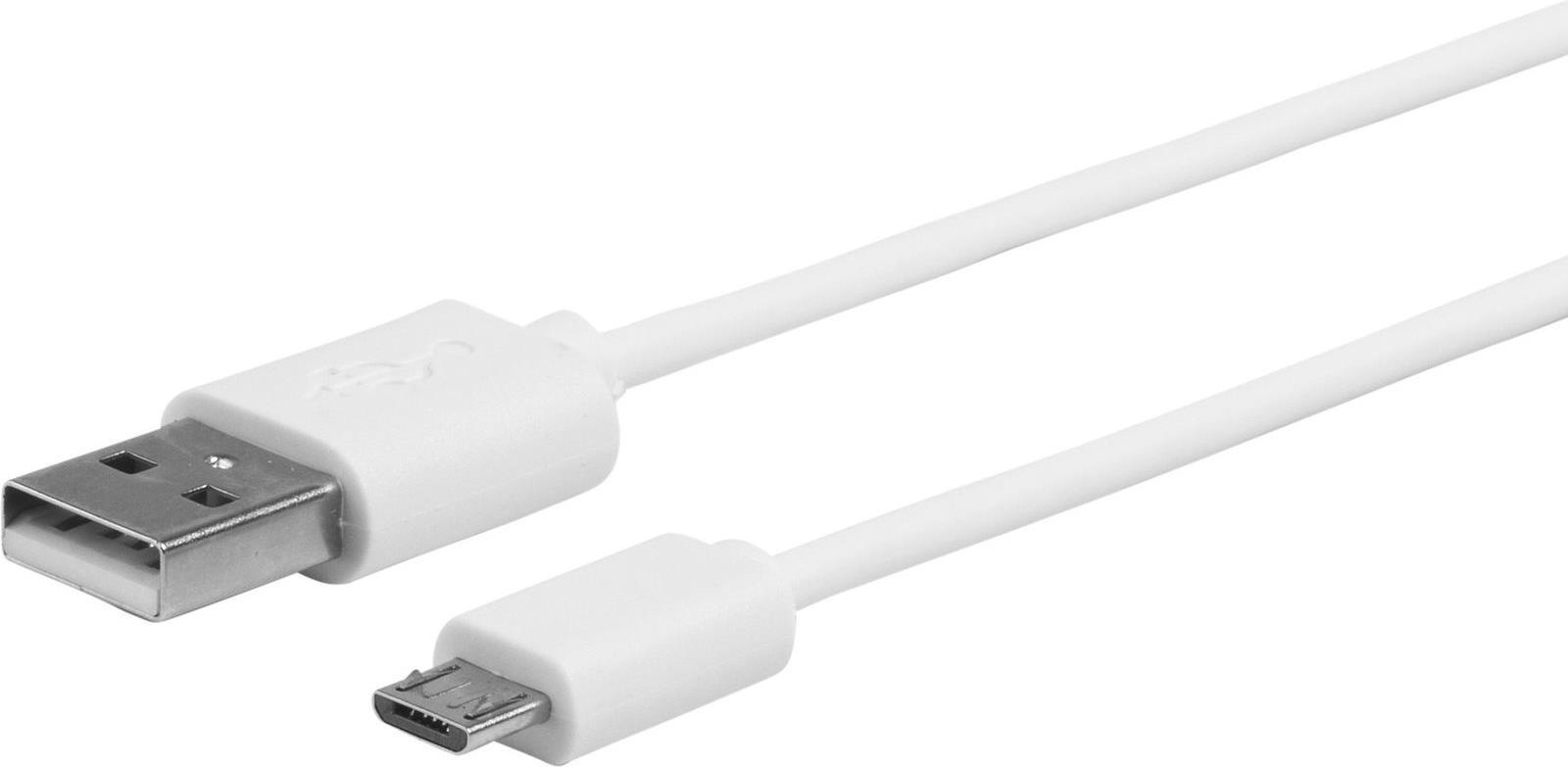 eSTUFF ES603007 cavo USB 1 m USB 2.0 USB A Micro-USB A Bianco (MicroUSB Cable 1m White - MicroUSB M - USB A M - Warranty: 24M)