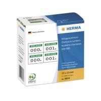 Herma - Etichette di numeri autoadesivo - Bianco Grn - 15 x 22 mm - 2000 etichette (1000 fogli x 2) (4834)