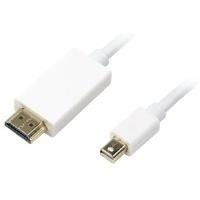 LogiLink Mini DisplayPort - HDMI Anschlusskabel, 2,0 m, weiß Mini 20 Pol DisplayPort-Stecker - 19 Pol HDMI Stecker (CV0056)