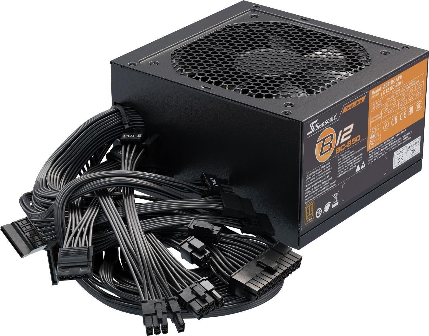 Seasonic B12 BC alimentatore per computer 850 W 204 pin ATX ATX Nero (Seasonic B12 BC Series - strmforsynin)