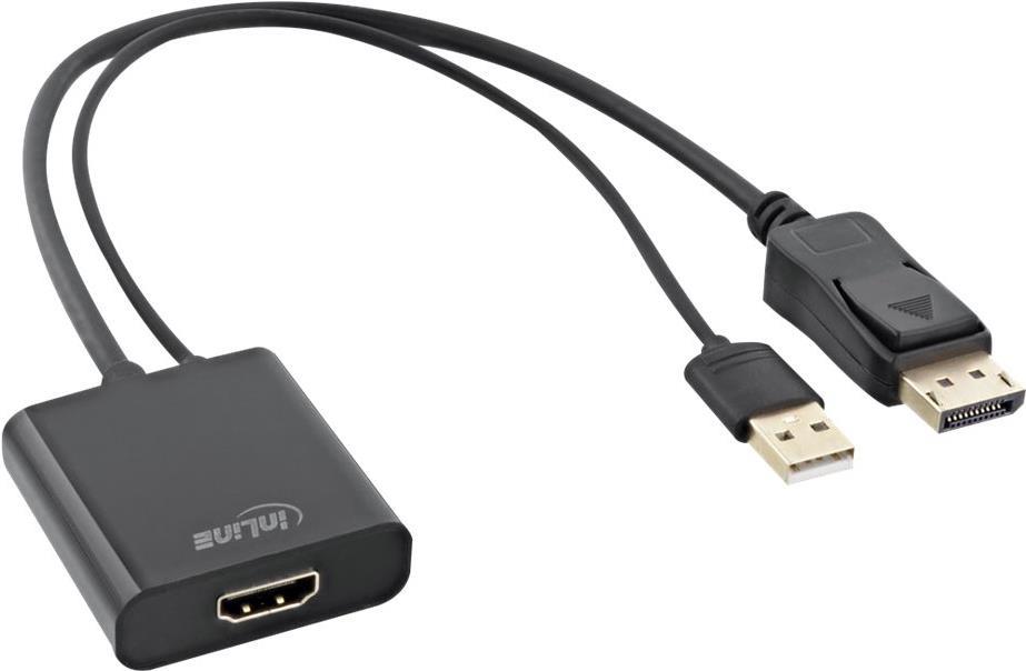 Cavo convertitore HDMI BU a DisplayPort ST - 4K - nero-oro - 0,3 m