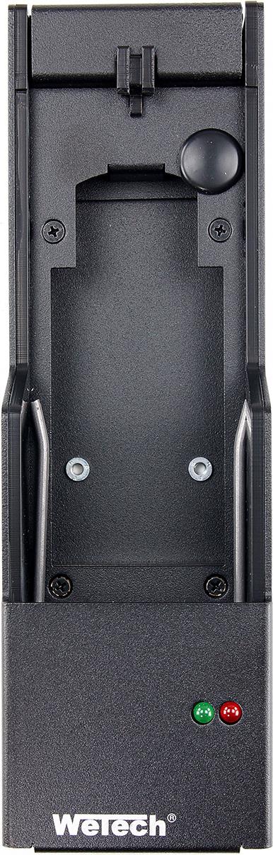 WeTech Kfz-Ladehalterung 12/24 V, mit mech. Verriegelung, für Sepura STP8/9000 inkl. DC-Kabel, Haltewinkel, 4 Rändelschrauben, Bed.-anl.,für Akkus 300-00634, 300-00635, 300-00631 (WTC621)