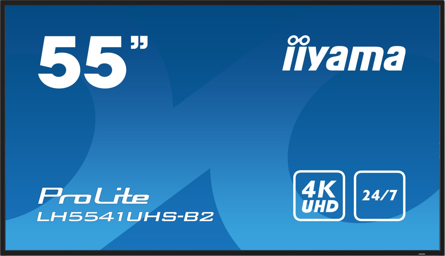 iiyama ProLite LH5541UHS-B2 - 140 cm (55") Diagonalklasse (139 cm (54.6") sichtbar) LCD-Display mit LED-Hintergrundbeleuchtung - Digital Signage - 4K UHD (2160p) 3840 x 2160 - Schwarz, glänzend [Energieklasse G] (LH5541UHS-B2)