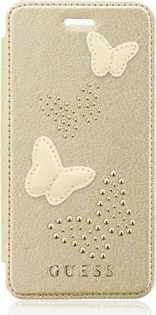 Book Case Leather Beige Studs and Sparlkes Butterfies für iPhone 8/7/6s (GUFLBKP7PBUBE)