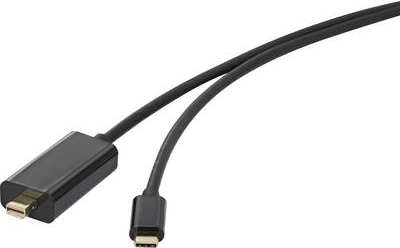 Renkforce USB / Mini-DisplayPort Anschlusskabel [1x USB-C Stecker - 1x Mini-DisplayPort Stecker] 1 m Schwarz (RF-3421682)