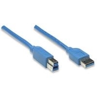 Manhattan SuperSpeed USB Device Cable - USB-Kabel - USB Type A (M) bis USB Type B (M) - USB 3.0 - 1 m - Blau