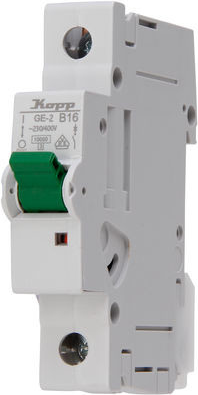 Kopp 721600004. Eingangsspannung: 230 - 400 V, Nennstrom: 16 A, AC Eingangsfrequenz: 50 Hz. Schutzschaltertyp: Miniature circuit breaker, Typ: B-type, Internationale Schutzart (IP-Code): IP20. Tiefe: 68 mm (721600004)