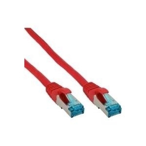 InLine Cavo patch Lan S/FTP(PiMf) Cat.6a 500MHz CU halogenf. rosso 1m